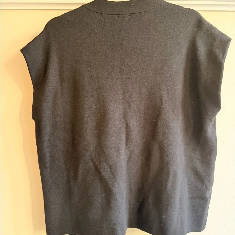 Maeve Oversized Muscle Sweater Vest In Black